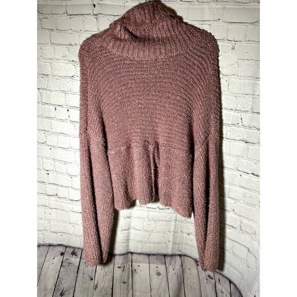 ALTR'D STATE LADIES PINK CROPPED COWL NECK SUPER SOFT SWEATER (L) NEW WITH TAGS - Picture 5 of 5